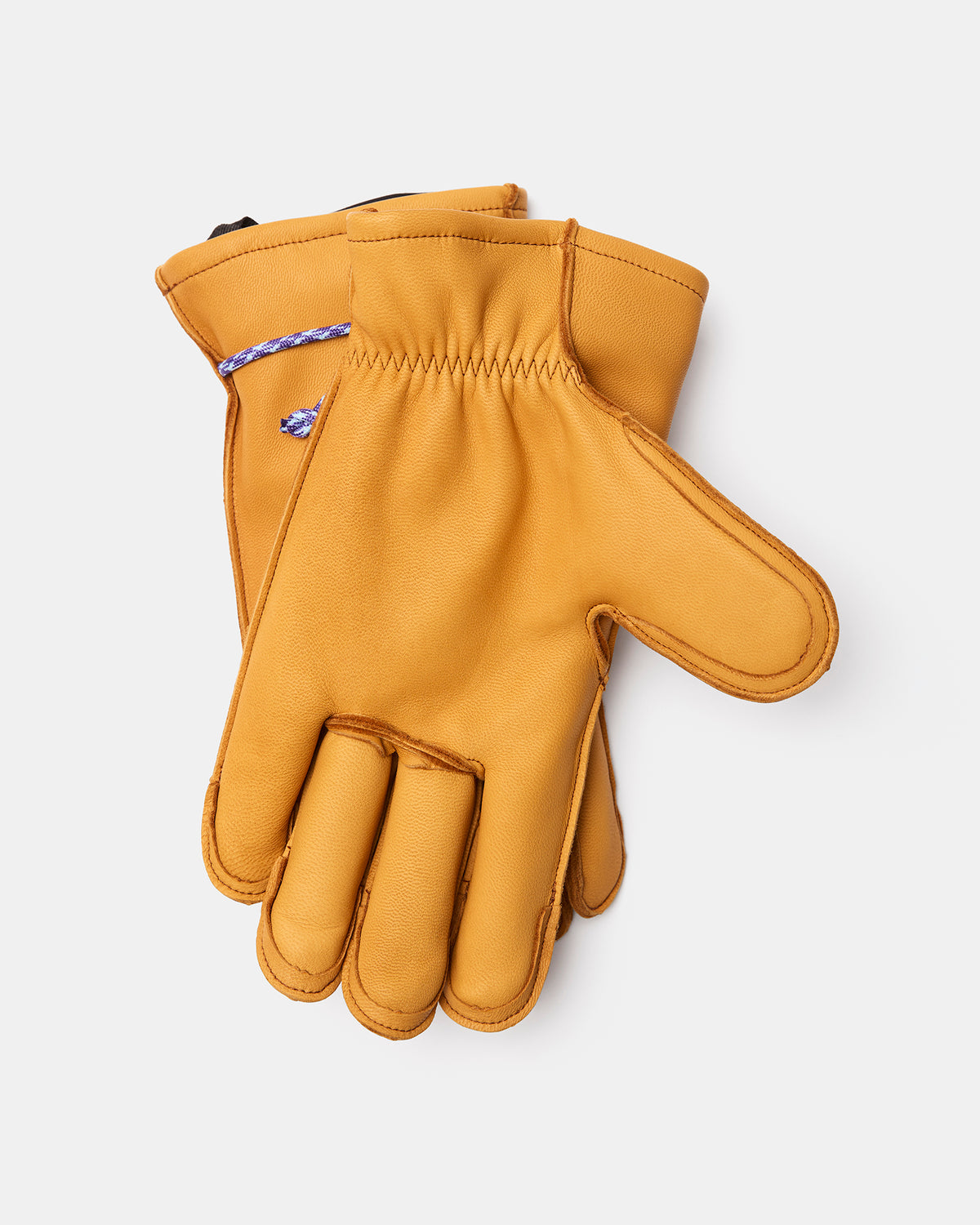 Mitsuhiko leather gloves with reinforced stitching at each fingertip