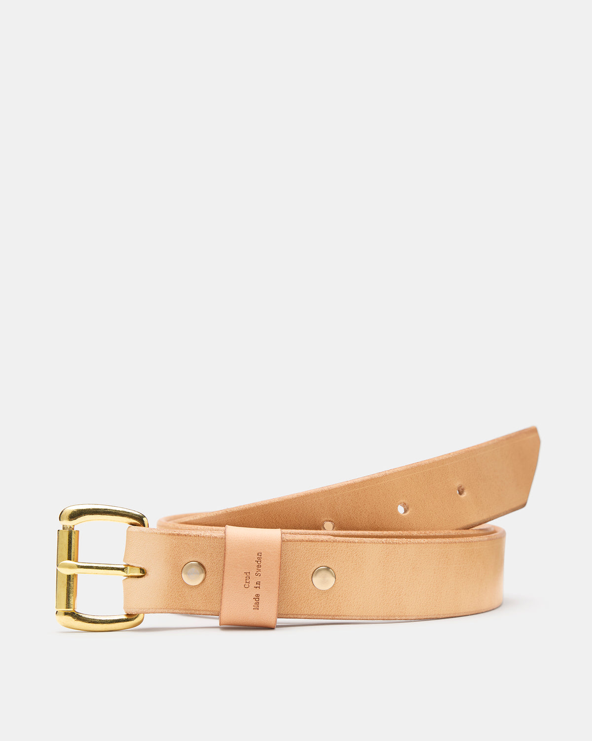 CRUD natural leather belt made from 3.5 mm vegetable-tanned Tärnsjö leather