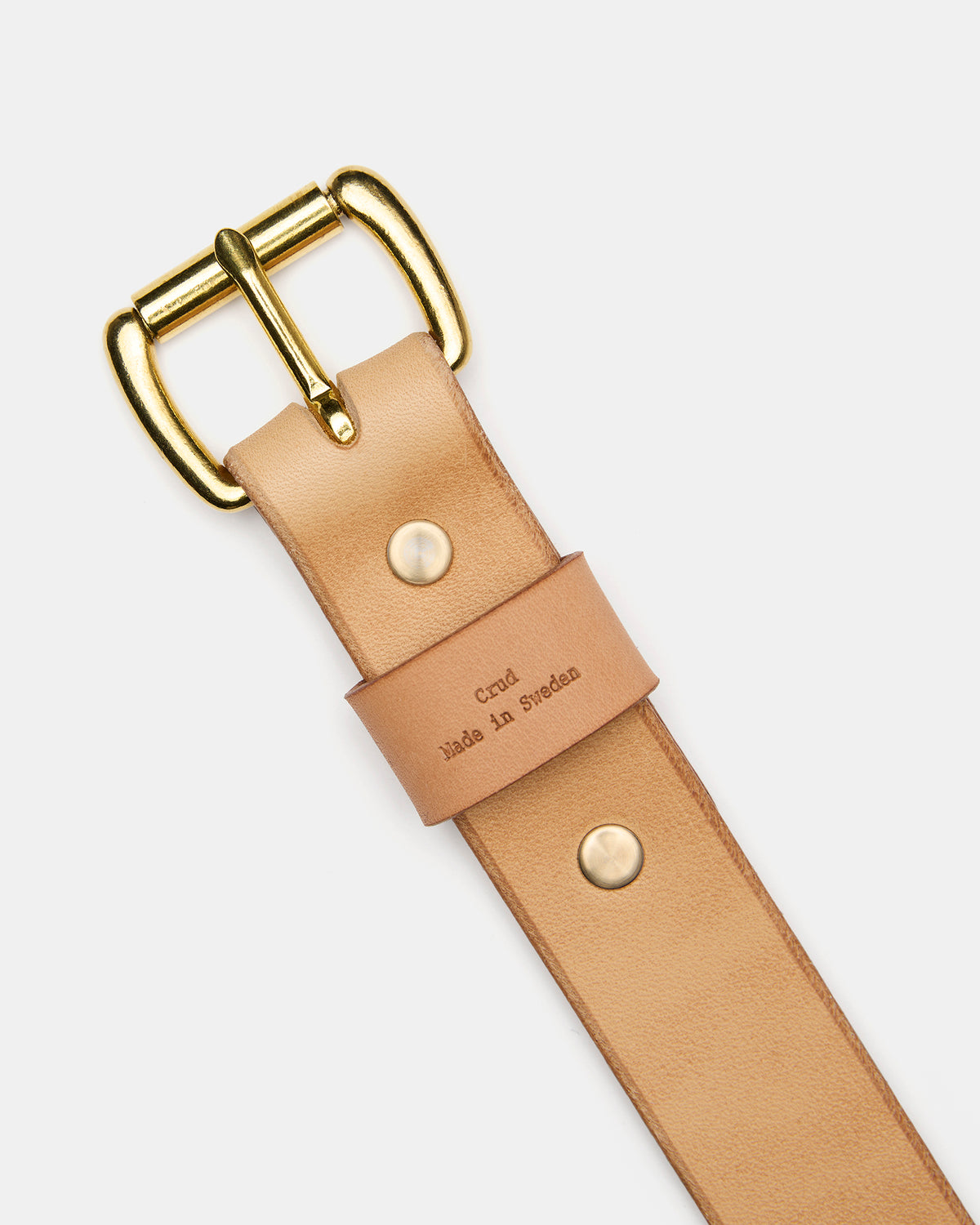 Natural Tärnsjö leather belt with durable solid brass hardware