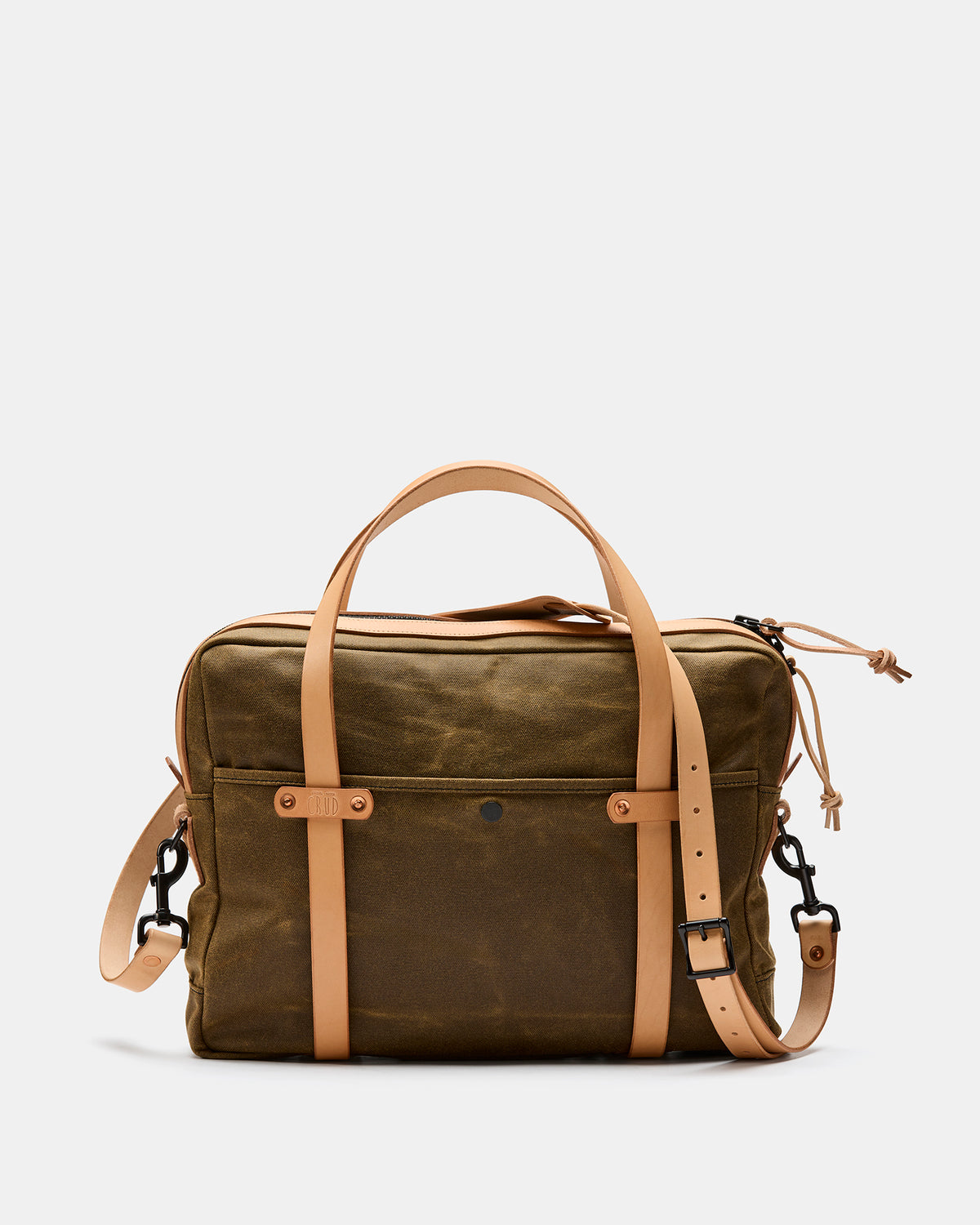 Alta Swedish-made laptop briefcase in 18 oz waxed cotton canvas