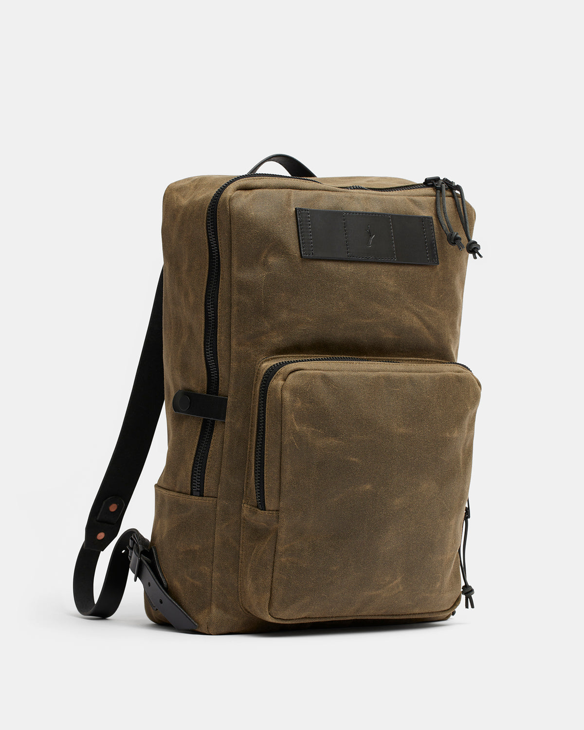 Nova backpack in 18 oz waxed cotton canvas with Tärnsjö leather