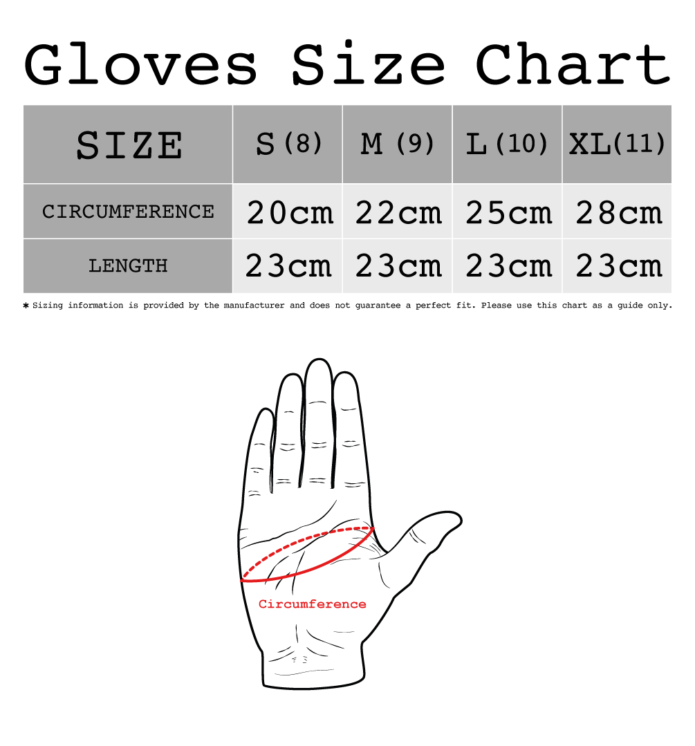 Gjöra gloves size chart