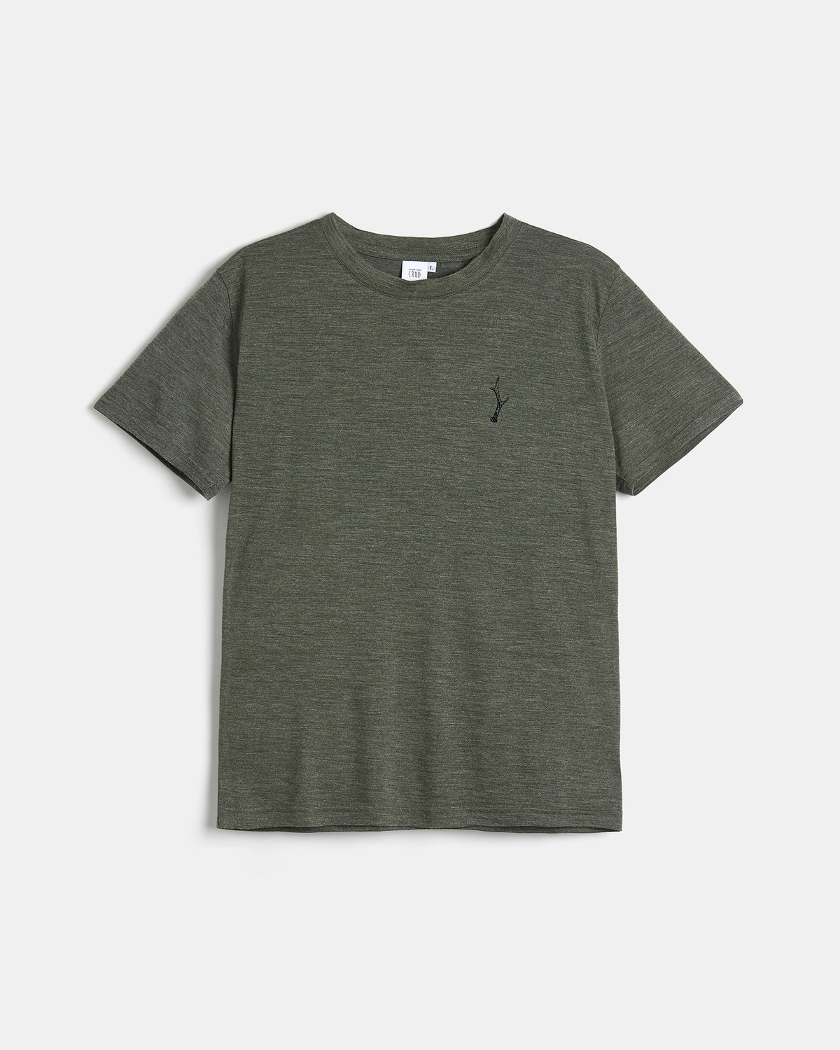 Vald T-shirt in moss green merino wool and TENCEL™