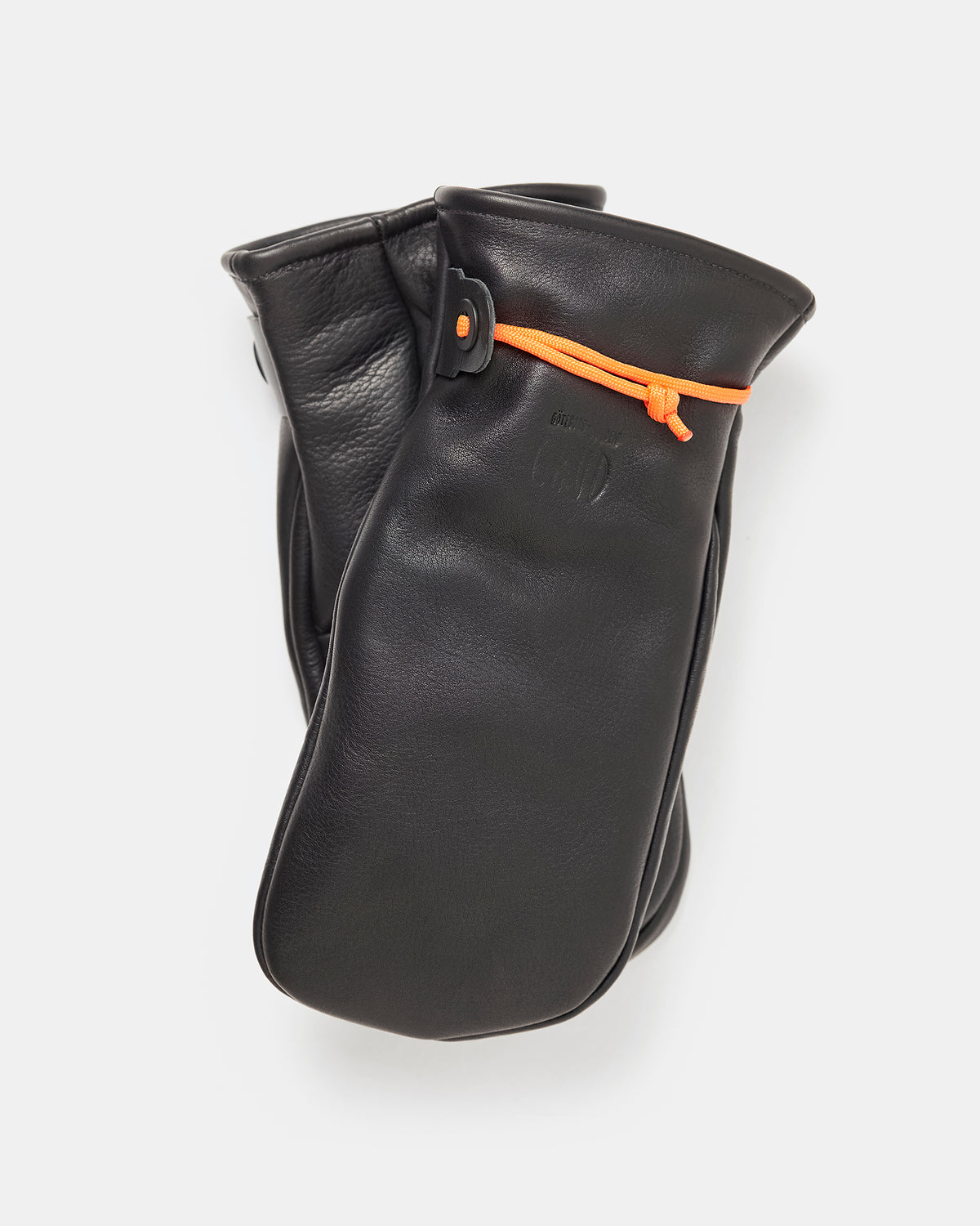 Mitsuhiko black Thinsulate-lined leather mittens, front view