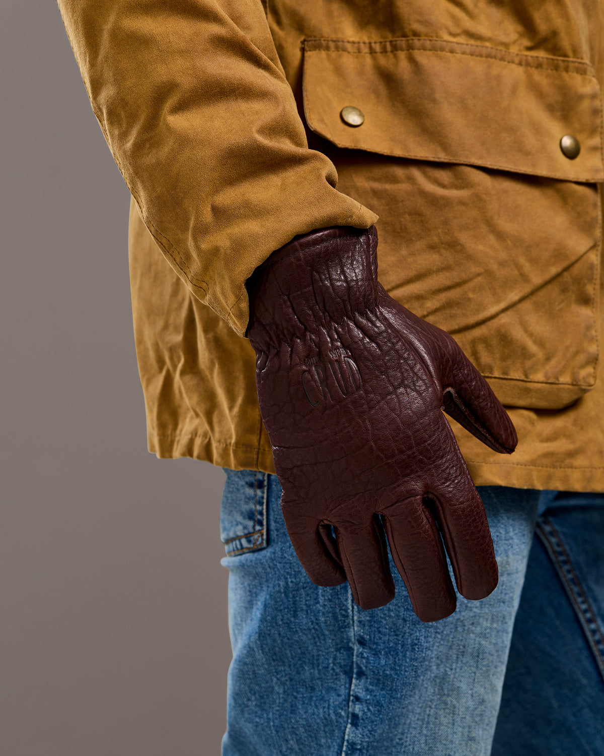 Gjöra Bison leather work gloves with full welt wing thumb construction