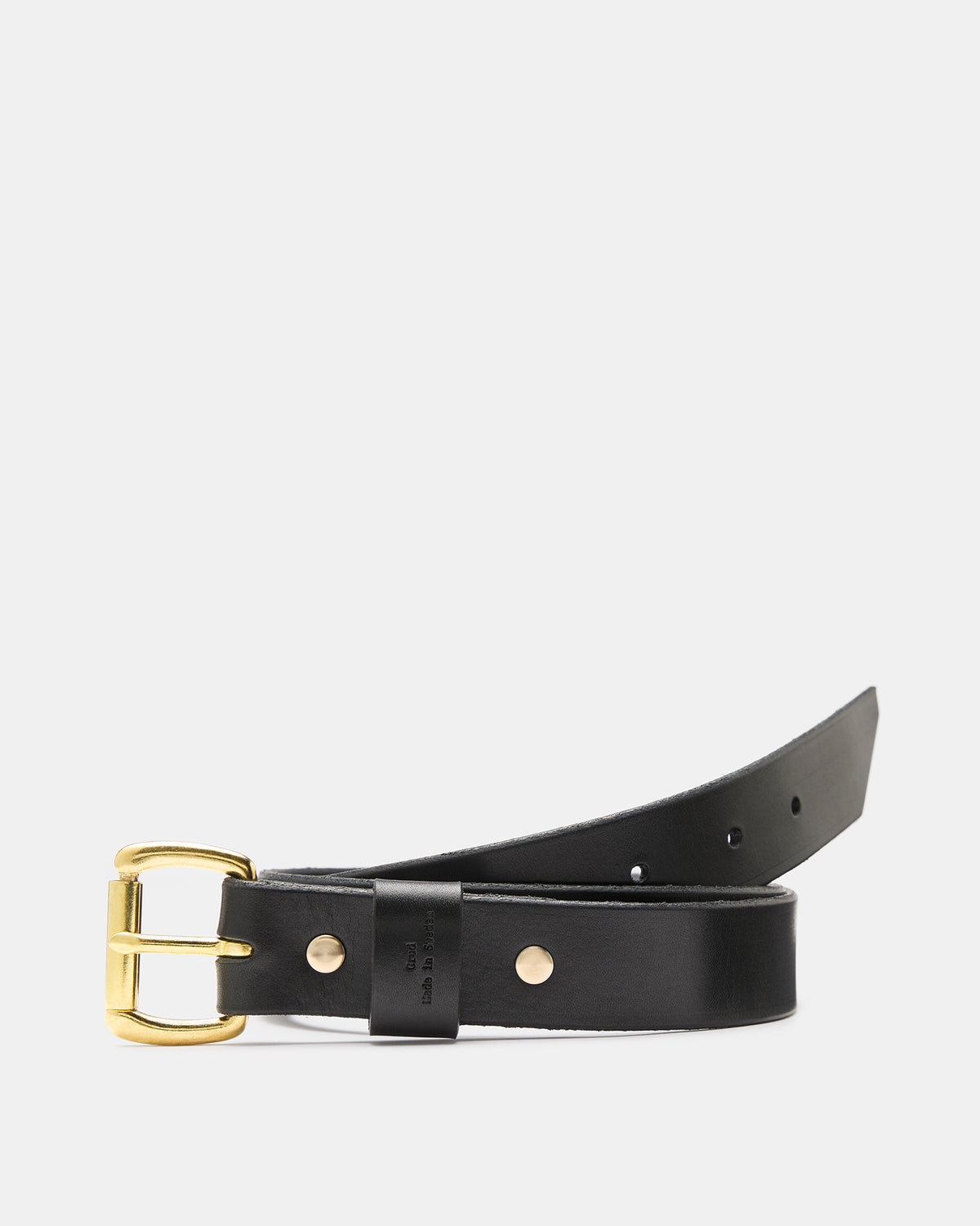 CRUD black leather belt made from 3.5 mm vegetable-tanned Tärnsjö leather