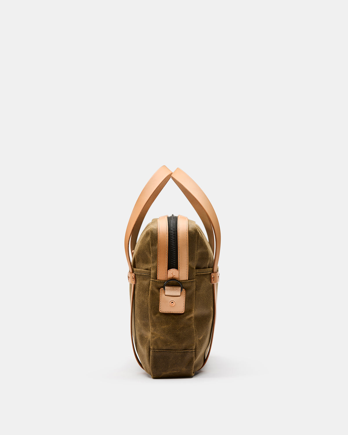 Alta briefcase with removable adjustable leather shoulder strap side