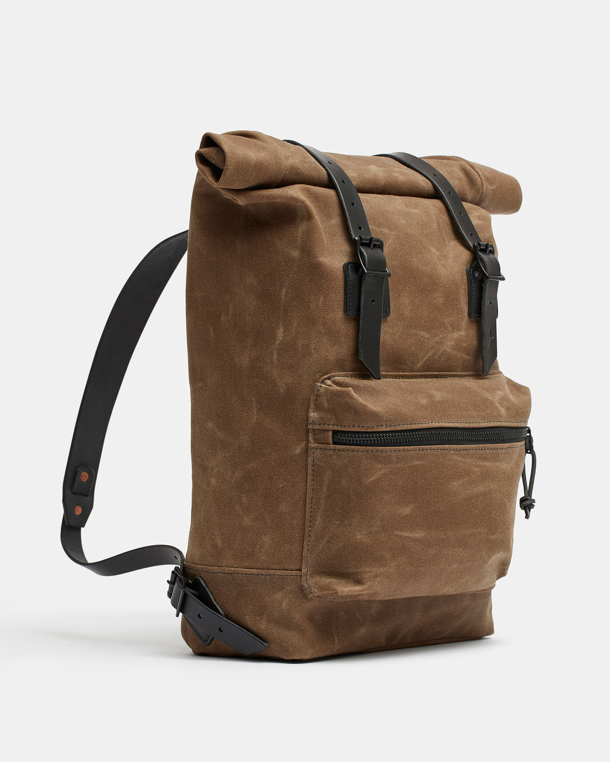 Landö black backpack in 18 oz waxed cotton canvas and Tärnsjö leather