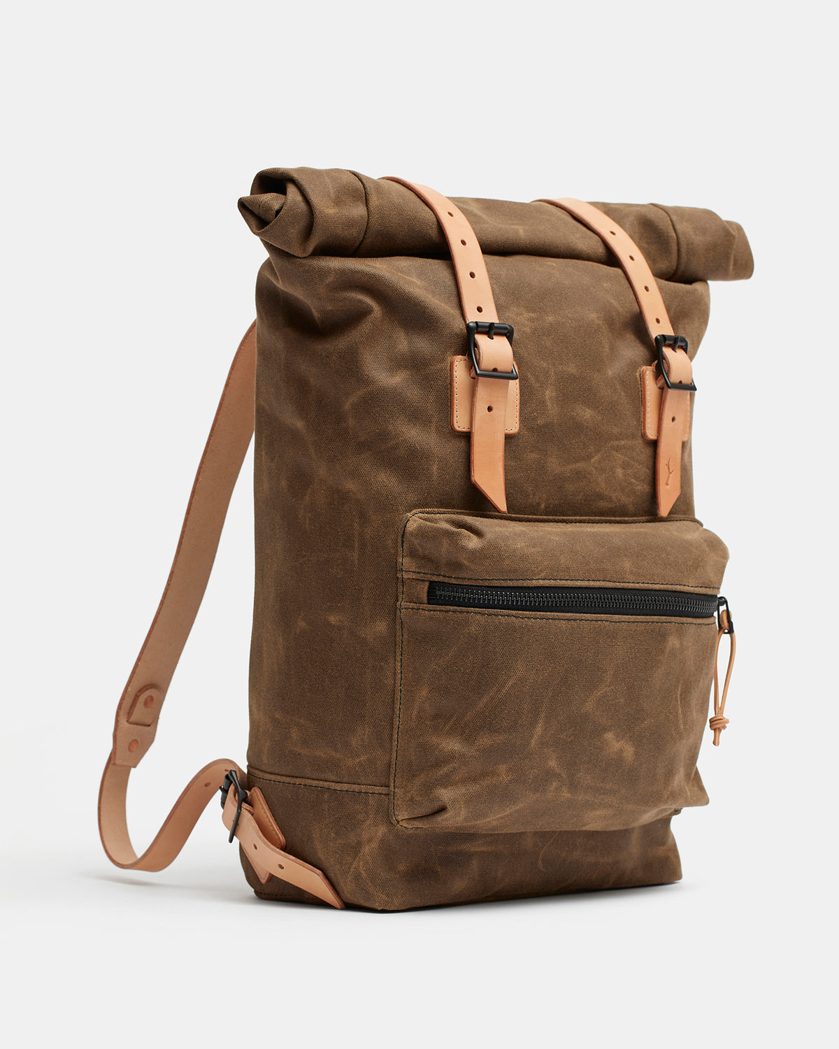 Landö natural canvas backpack with roll-top closure for carrying extra gear