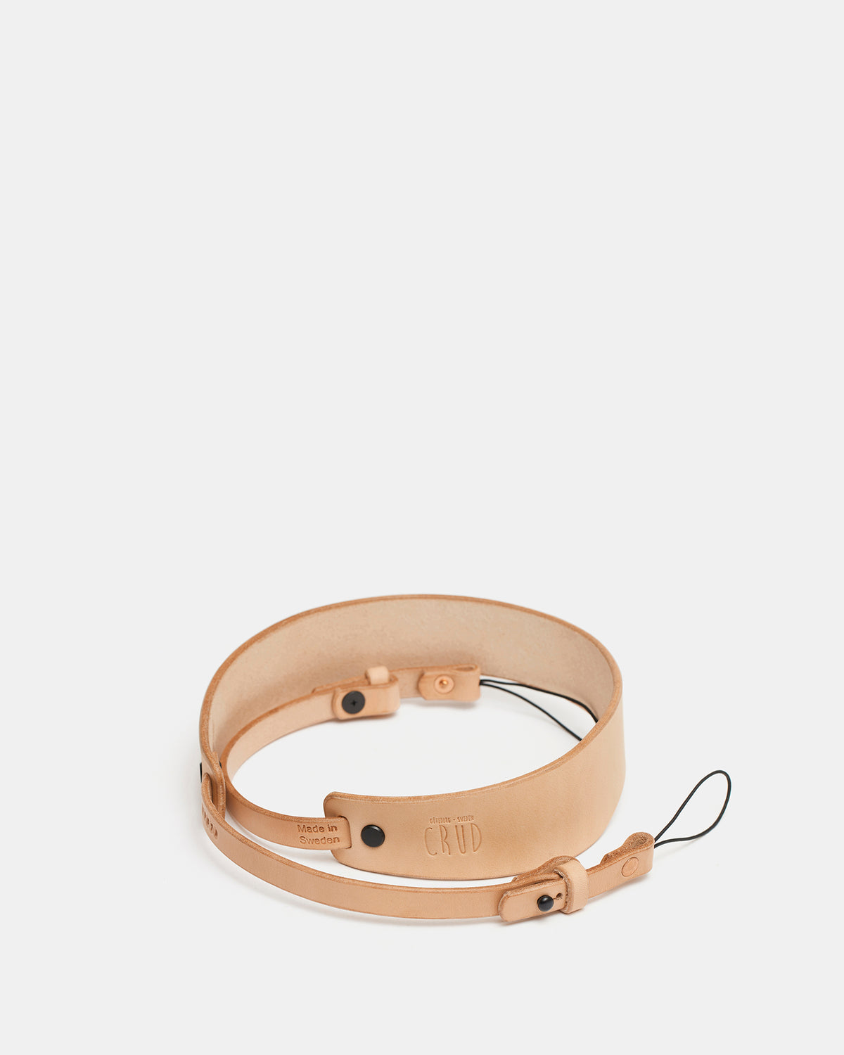 Natural Tärnsjö leather camera strap with loop attachment system