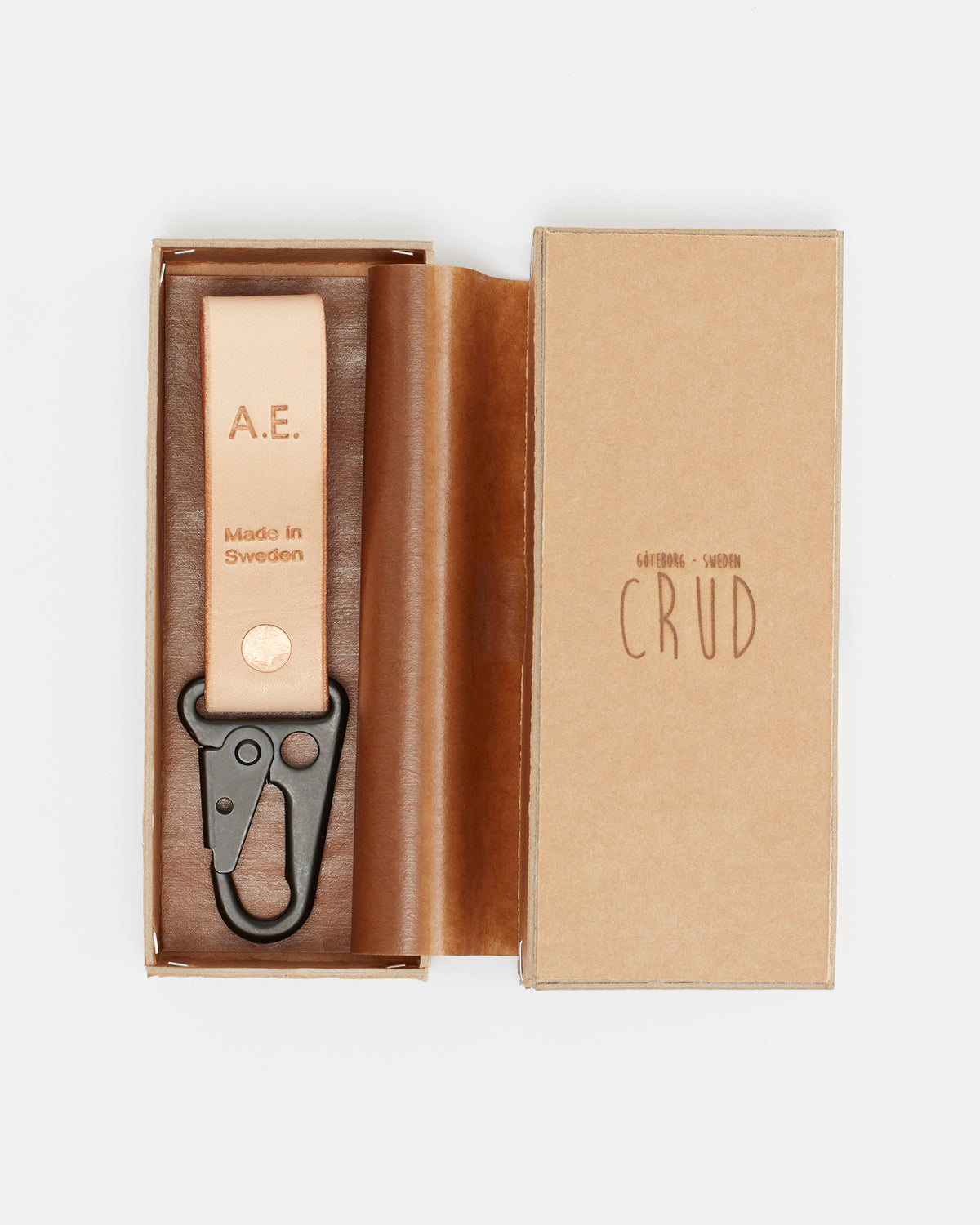 Personalized leather keychain with custom initials