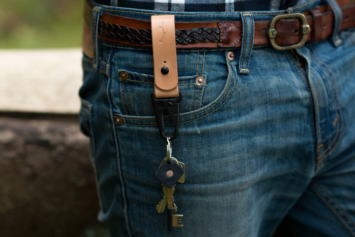 CRUD handmade leather keychain designed to hold keys