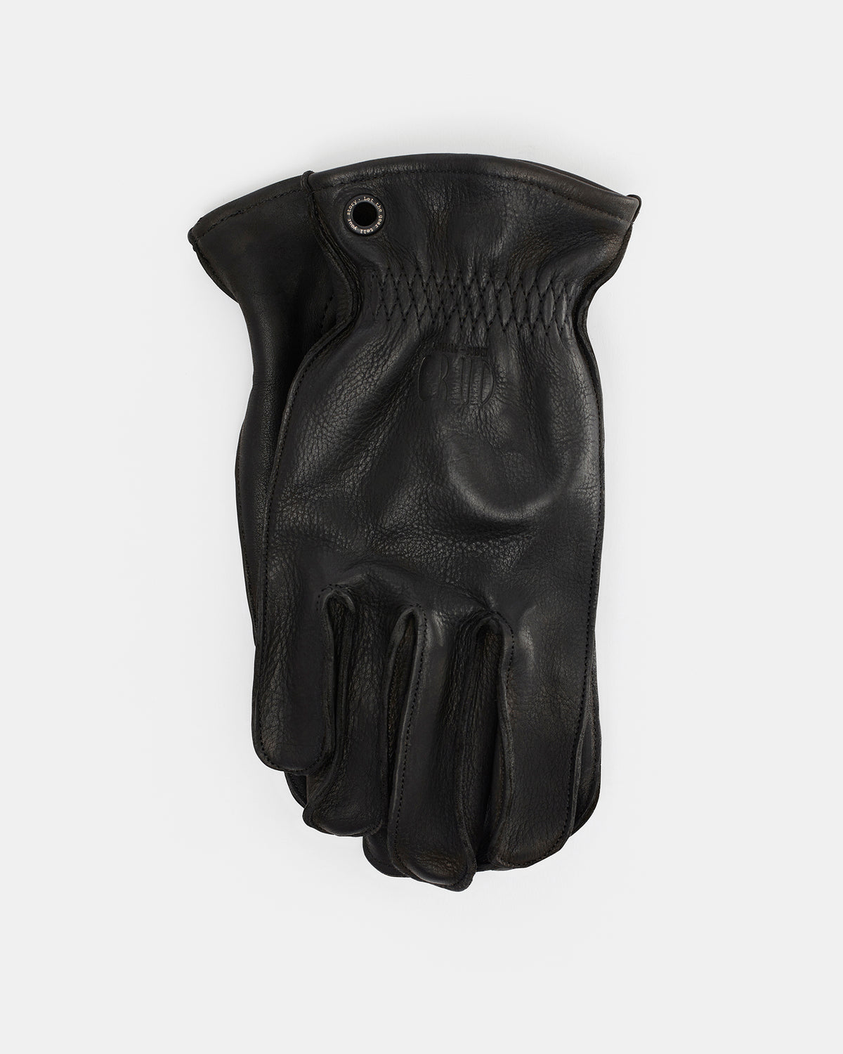 Molg black leather gloves in premium full-grain cowhide