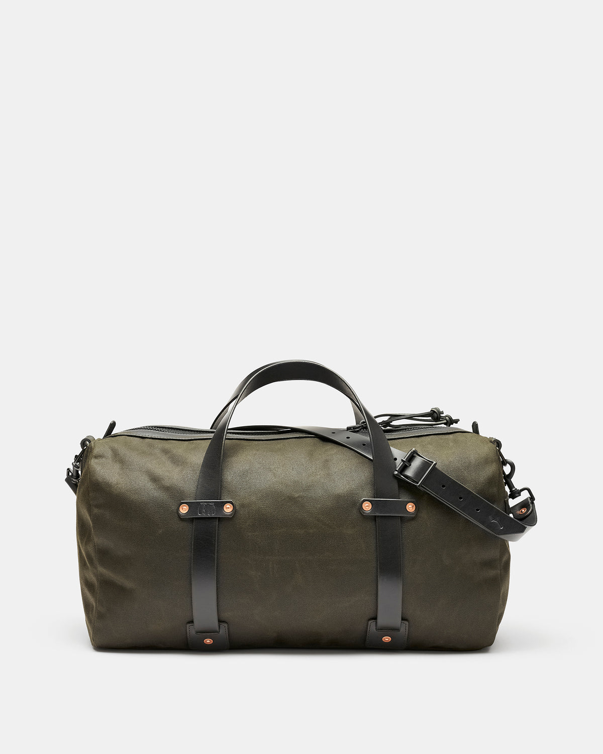 Kvåle black duffel bag in 18 oz waxed cotton canvas and Tärnsjö leather